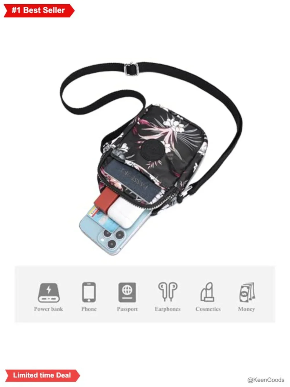 Small Stadium Approved Crossbody Bag Nylon Phone Purse